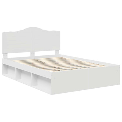 vidaXL Bed Frame with Headboard White 150 x 200 cm Solid Pine Wood