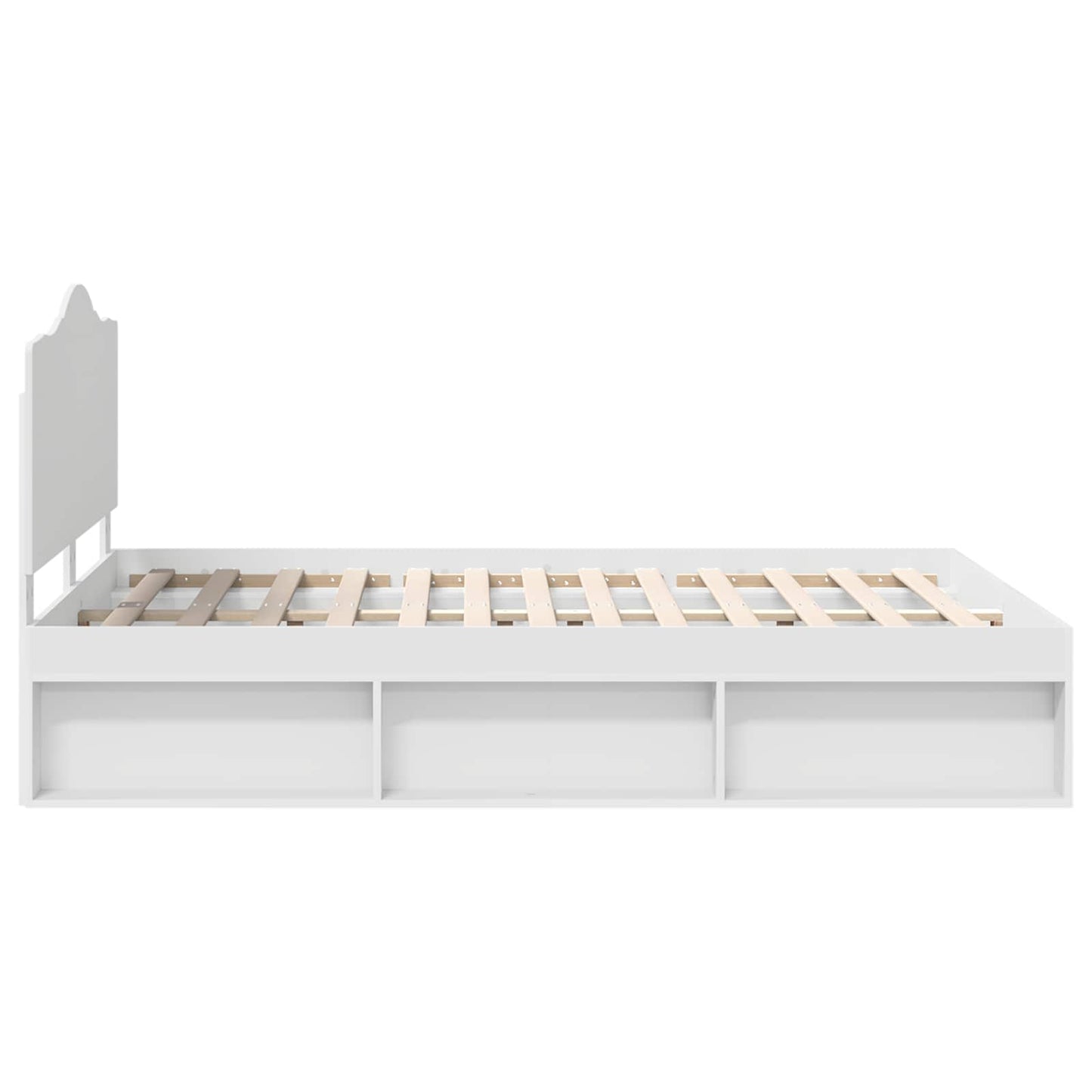 vidaXL Bed Frame with Headboard White 150 x 200 cm Solid Pine Wood