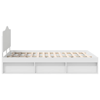 vidaXL Bed Frame with Headboard White 150 x 200 cm Solid Pine Wood