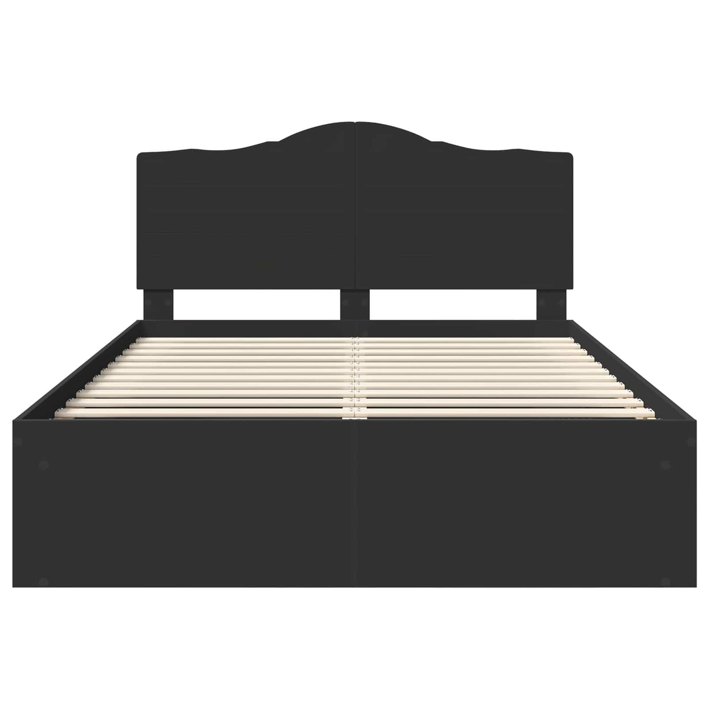 vidaXL Bed Frame with Headboard Black 150 x 200 cm Solid Pine Wood