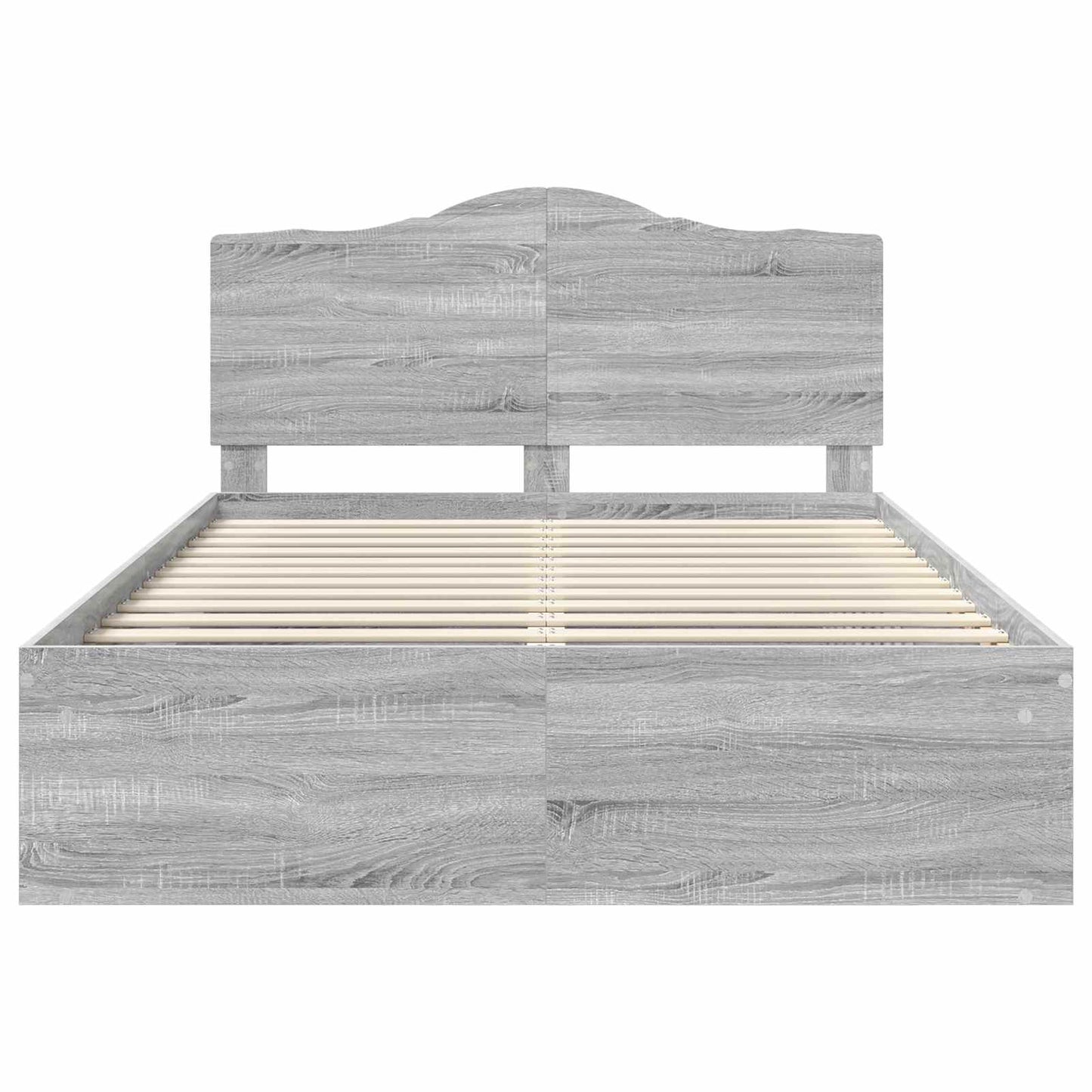 vidaXL Bed Frame Grey Sonoma 150 x 200 cm Solid Pine Wood