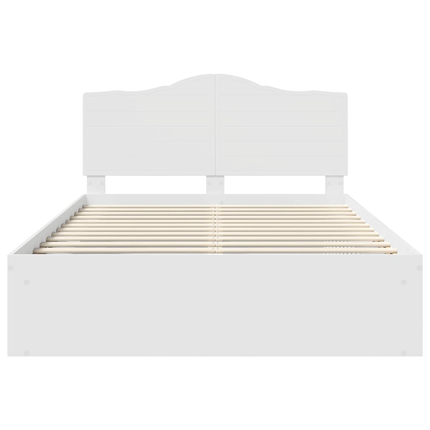 vidaXL Bed Frame with Headboard White 140 x 200 cm Solid Pine Wood