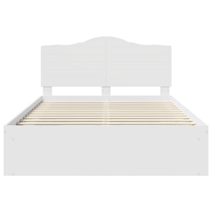 vidaXL Bed Frame with Headboard White 140 x 200 cm Solid Pine Wood