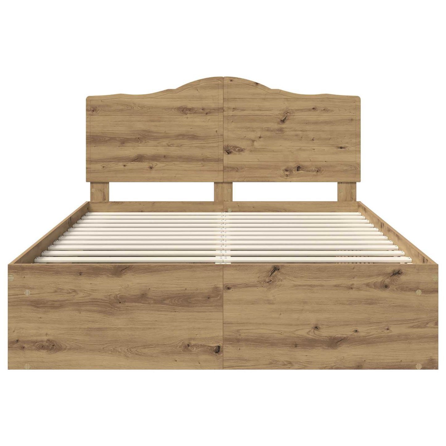 vidaXL Bed Frame Artisian Oak 140 x 190 cm Solid Pine Wood