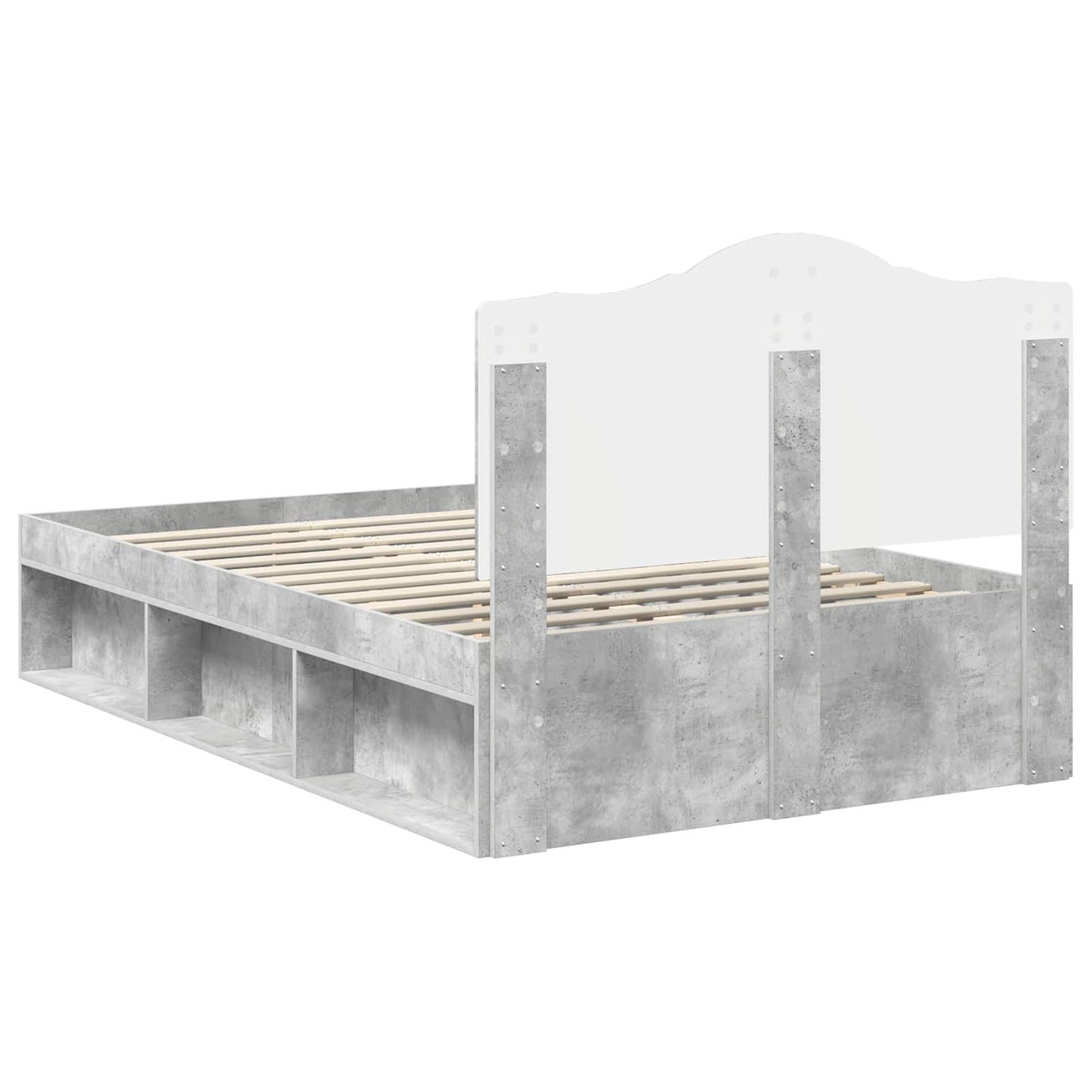 vidaXL Bed Frame Concerte Grey 135 x 190 cm Solid Pine Wood
