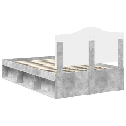 vidaXL Bed Frame Concerte Grey 135 x 190 cm Solid Pine Wood