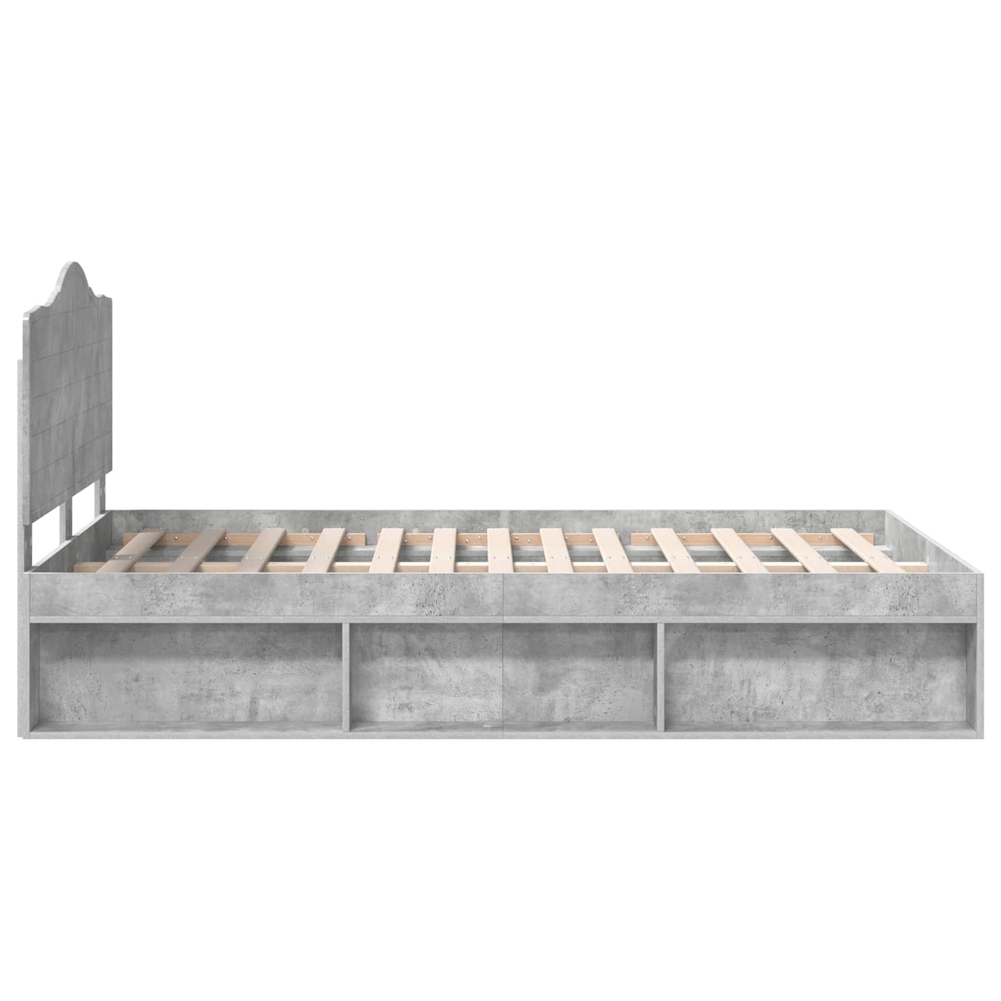 vidaXL Bed Frame Concerte Grey 135 x 190 cm Solid Pine Wood