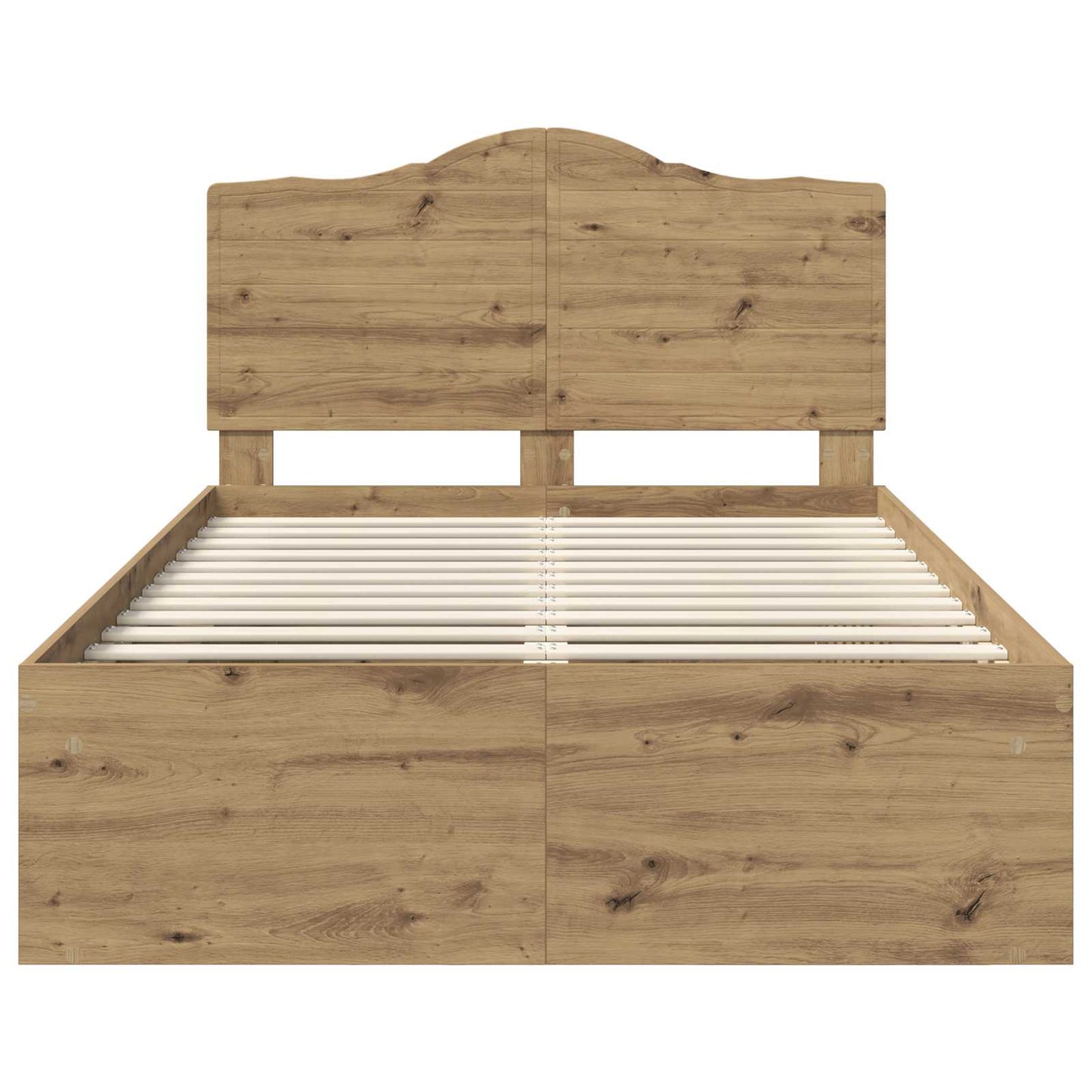 vidaXL Bed Frame Artisian Oak 135 x 190 cm Solid Pine Wood