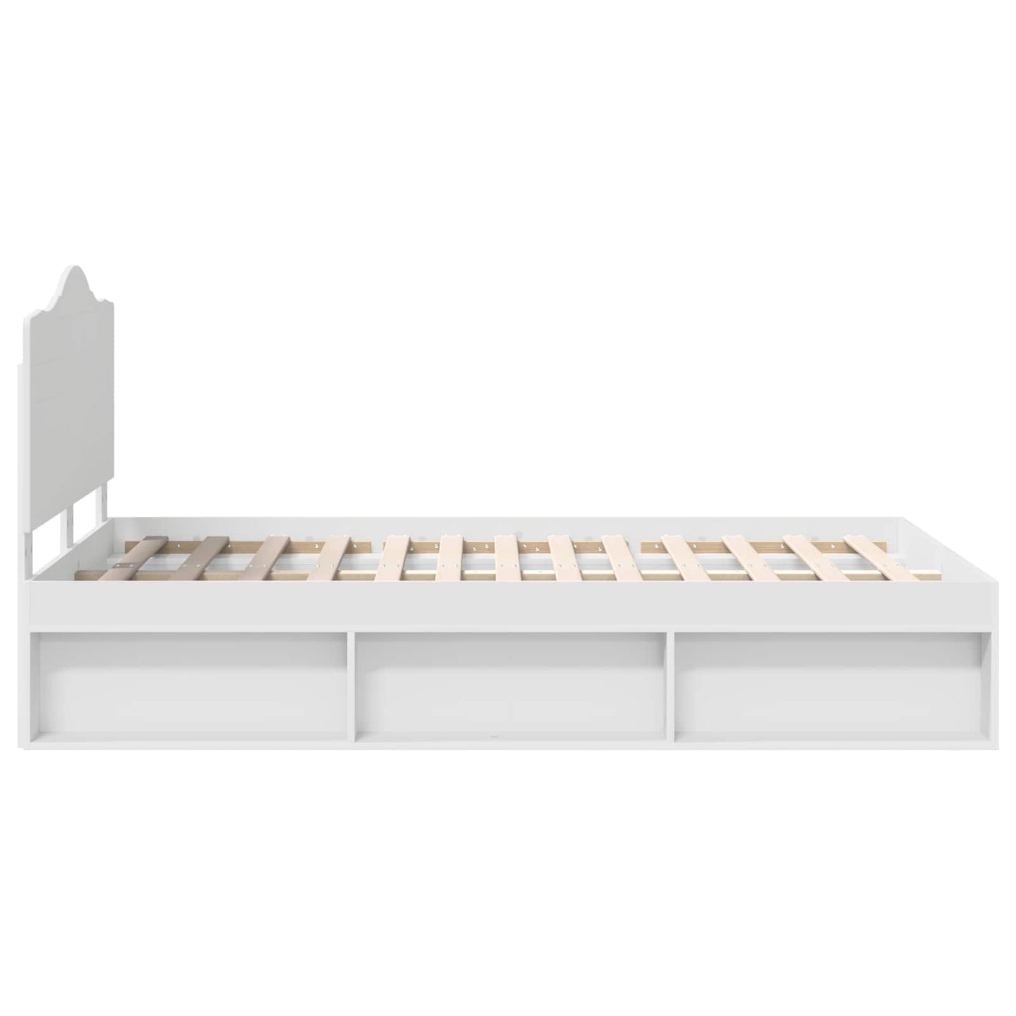 vidaXL Bed Frame with Headboard White 120 x 200 cm Solid Pine Wood