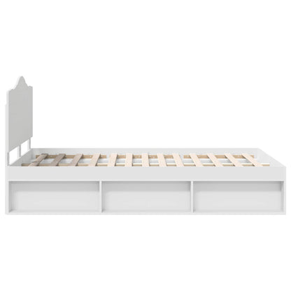 vidaXL Bed Frame with Headboard White 120 x 200 cm Solid Pine Wood