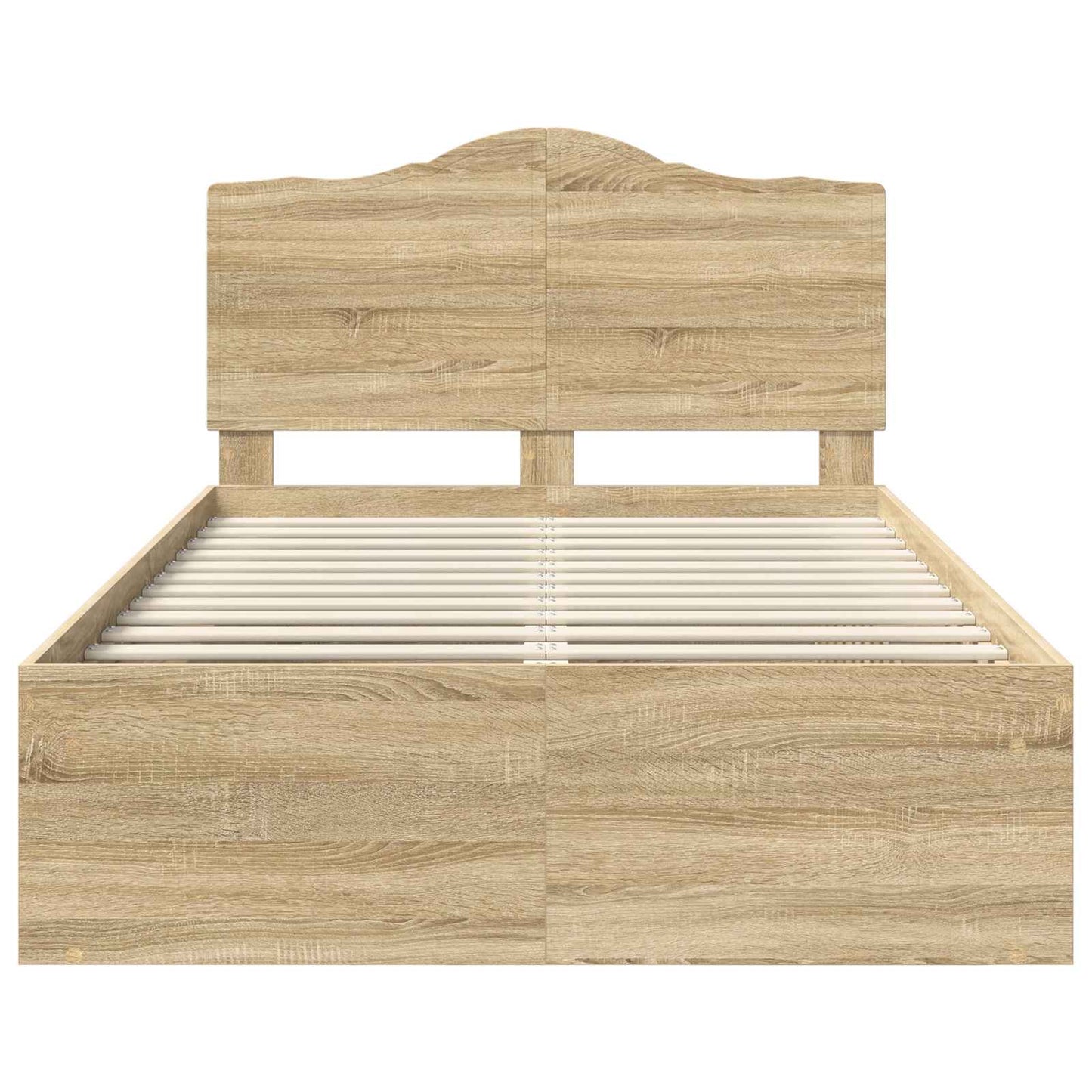 vidaXL Bed Frame with Headboard Sonoma 120 x 200 cm Solid Pine Wood