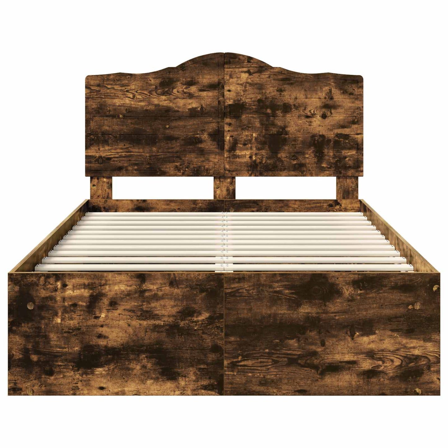 vidaXL Bed Frame Smoked Oak 120 x 200 cm Solid Pine Wood