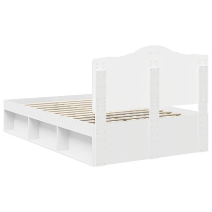 vidaXL Bed Frame with Headboard White 120 x 190 cm Solid Pine Wood