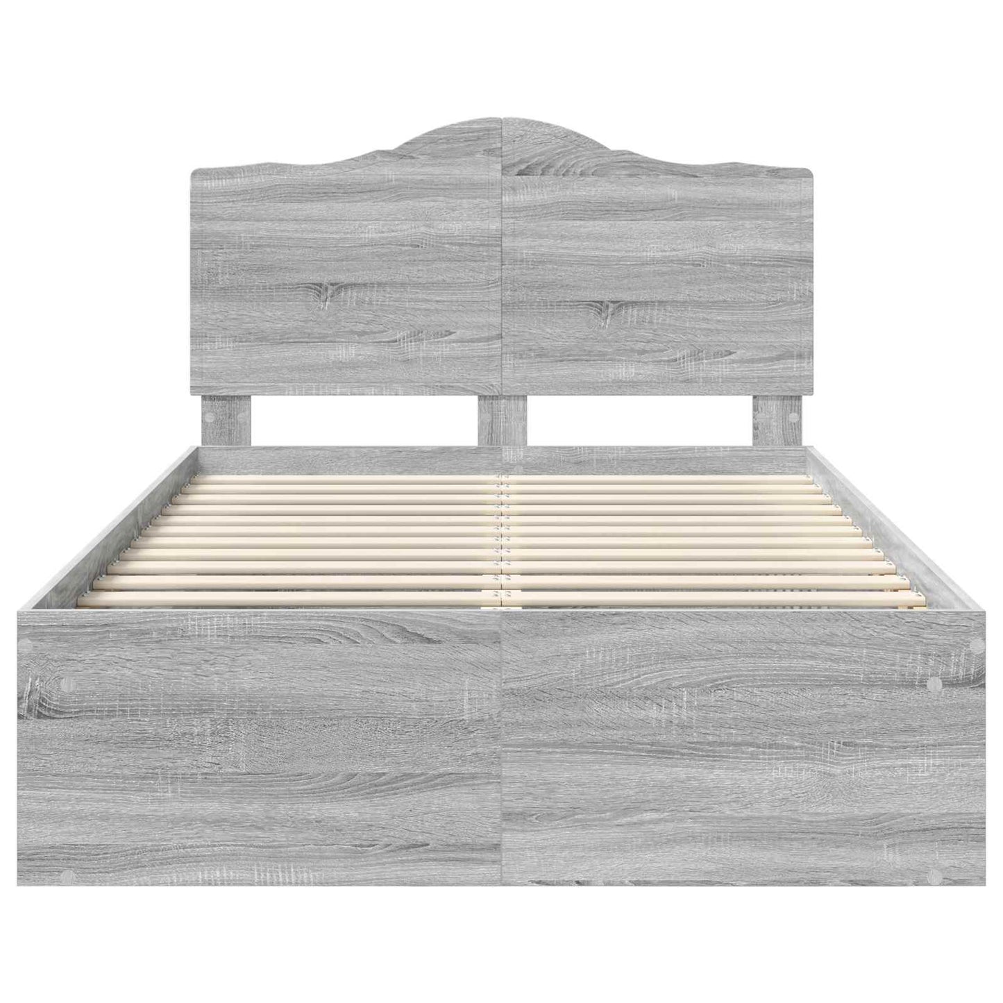 vidaXL Bed Frame Grey Sonoma 120 x 190 cm Solid Pine Wood