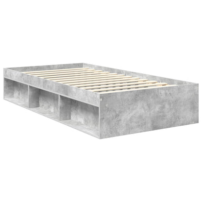 vidaXL Bed Frame Concerte Grey 100 x 200 cm Solid Pine Wood