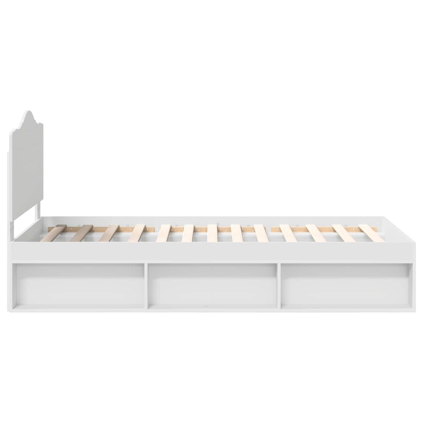 vidaXL Bed Frame with Headboard White 90 x 200 cm Solid Pine Wood
