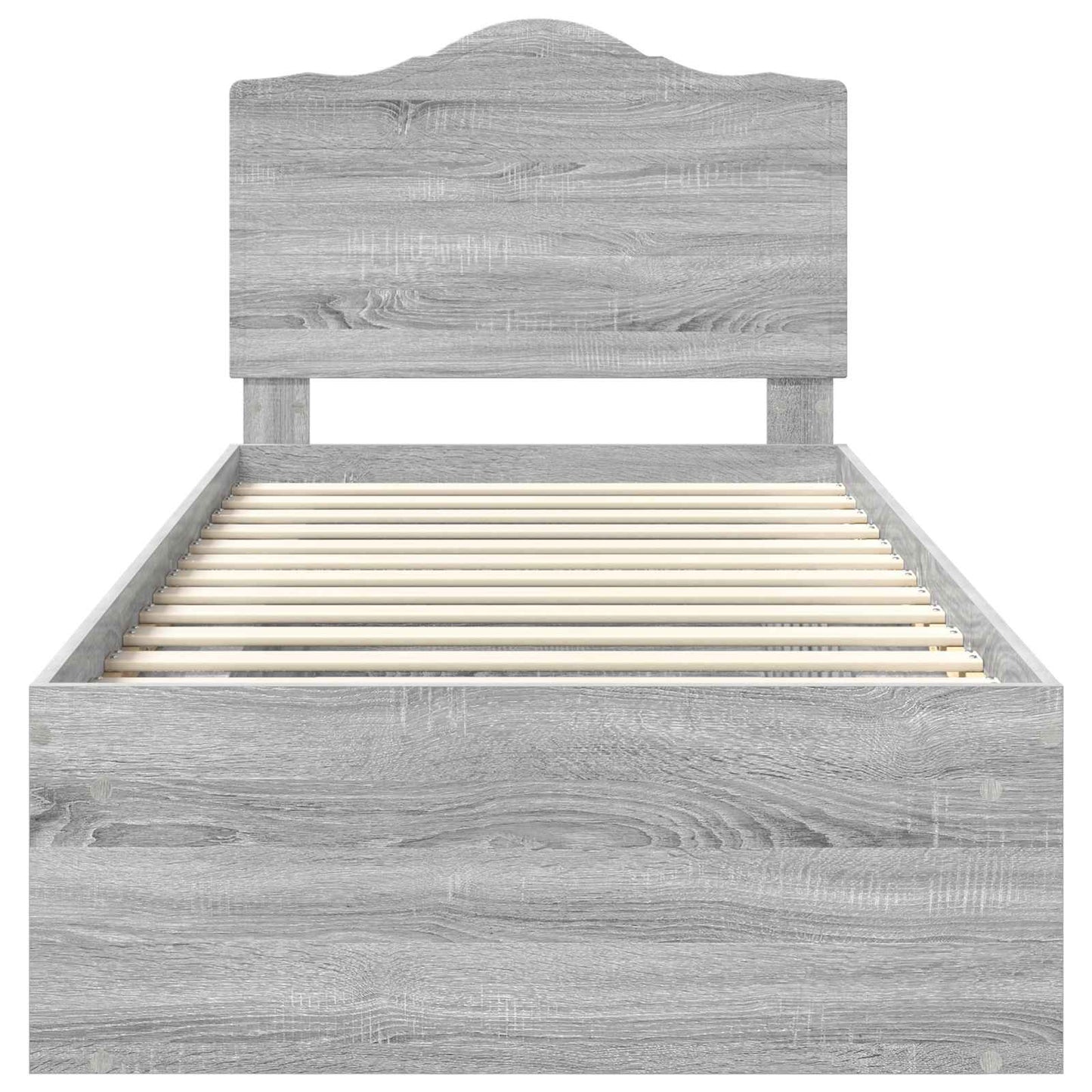 vidaXL Bed Frame Grey Sonoma 90 x 200 cm Solid Pine Wood