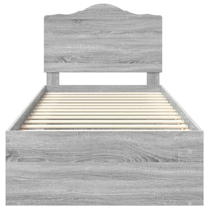 vidaXL Bed Frame Grey Sonoma 90 x 200 cm Solid Pine Wood
