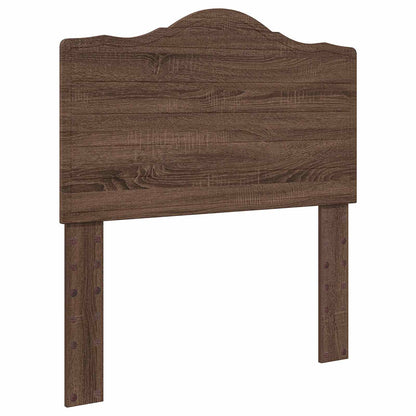 vidaXL Bed Frame with Headboard Brown Oak 90 x 200 cm Solid Pine Wood