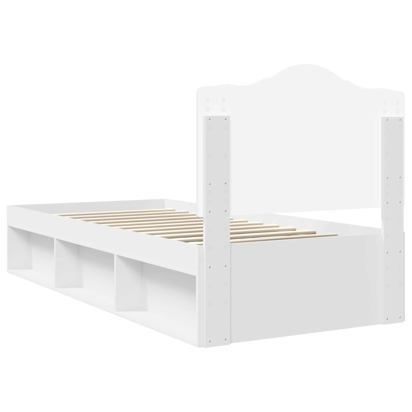 vidaXL Bed Frame with Headboard White 90 x 190 cm Solid Pine Wood