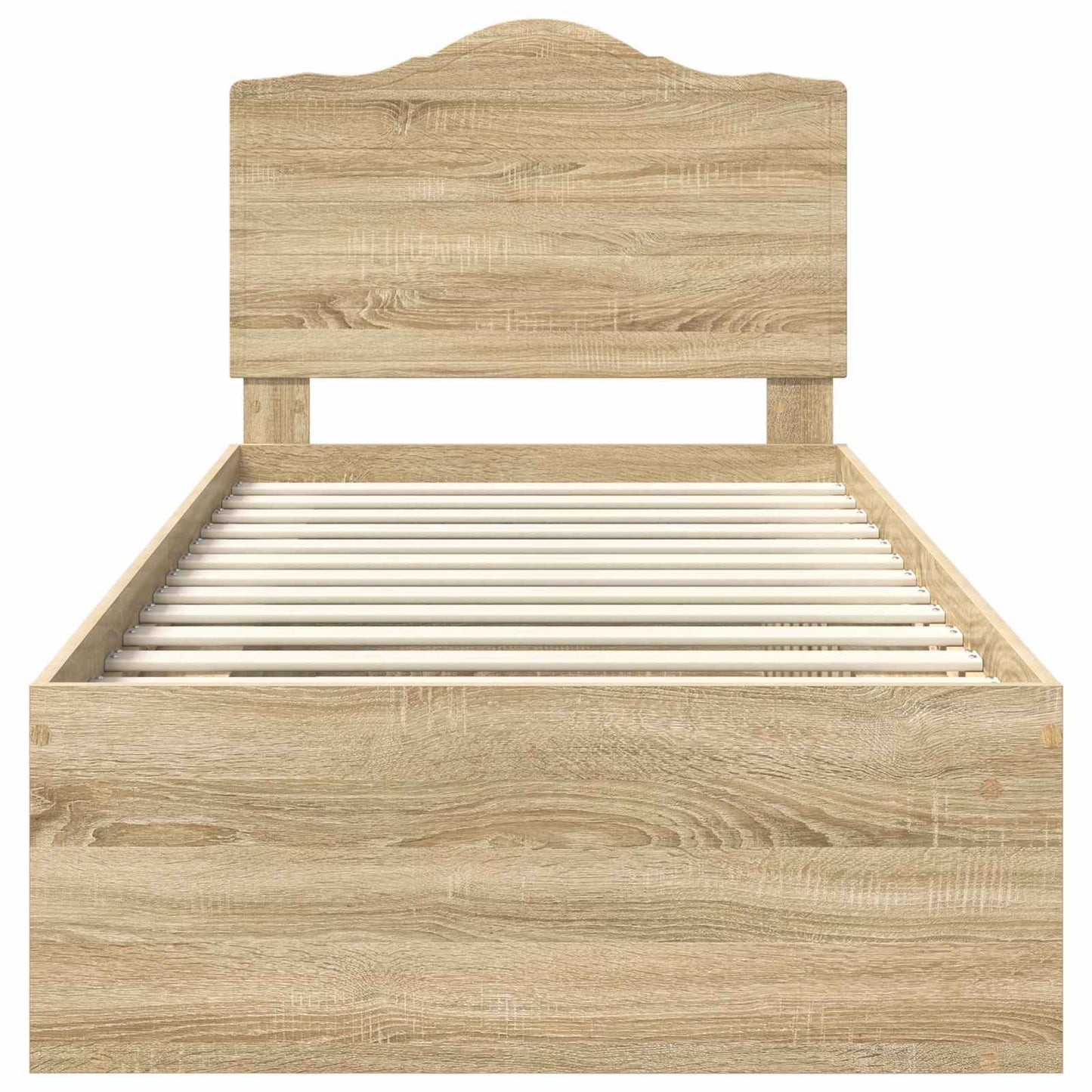 vidaXL Bed Frame with Headboard Sonoma 90 x 190 cm Solid Pine Wood