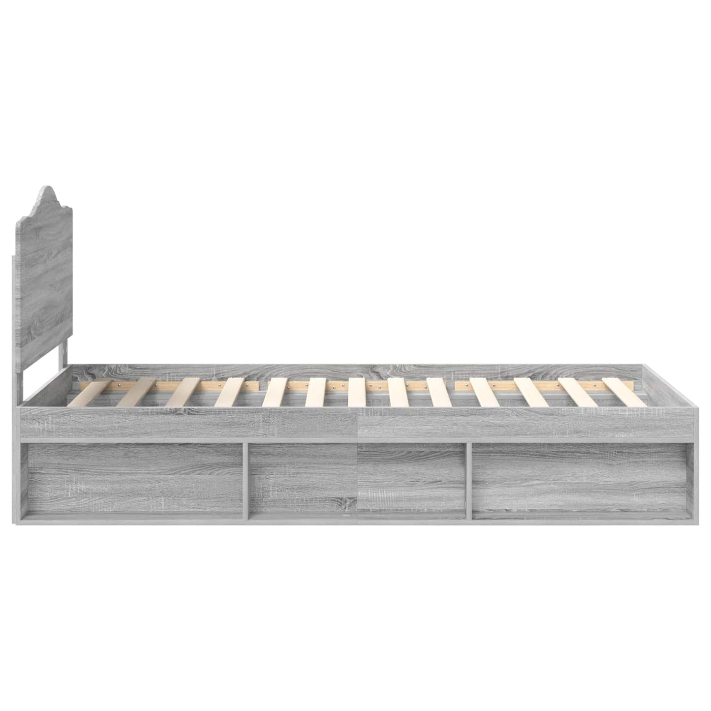 vidaXL Bed Frame Grey Sonoma 90 x 190 cm Solid Pine Wood