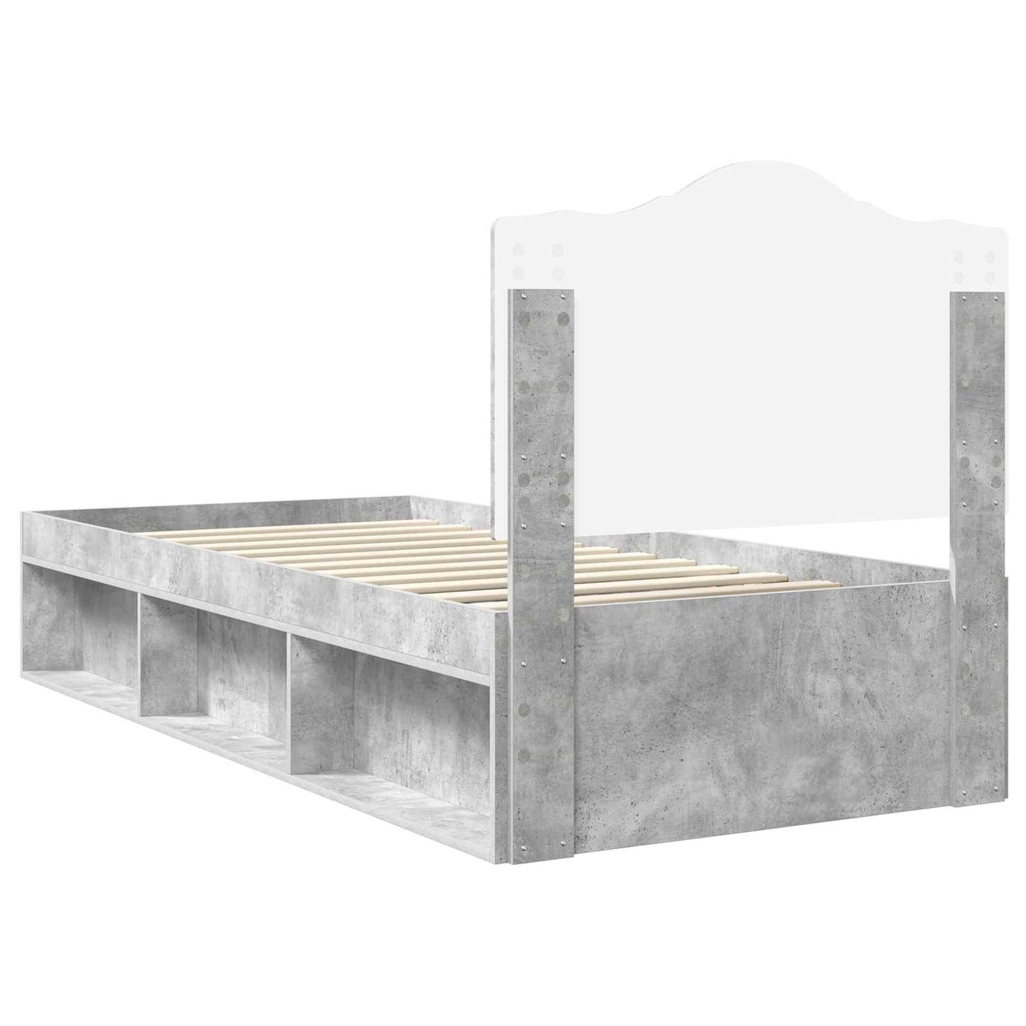 vidaXL Bed Frame Concerte Grey 75 x 190 cm Solid Pine Wood
