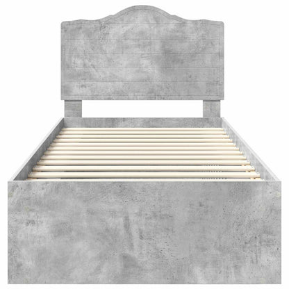 vidaXL Bed Frame Concerte Grey 75 x 190 cm Solid Pine Wood