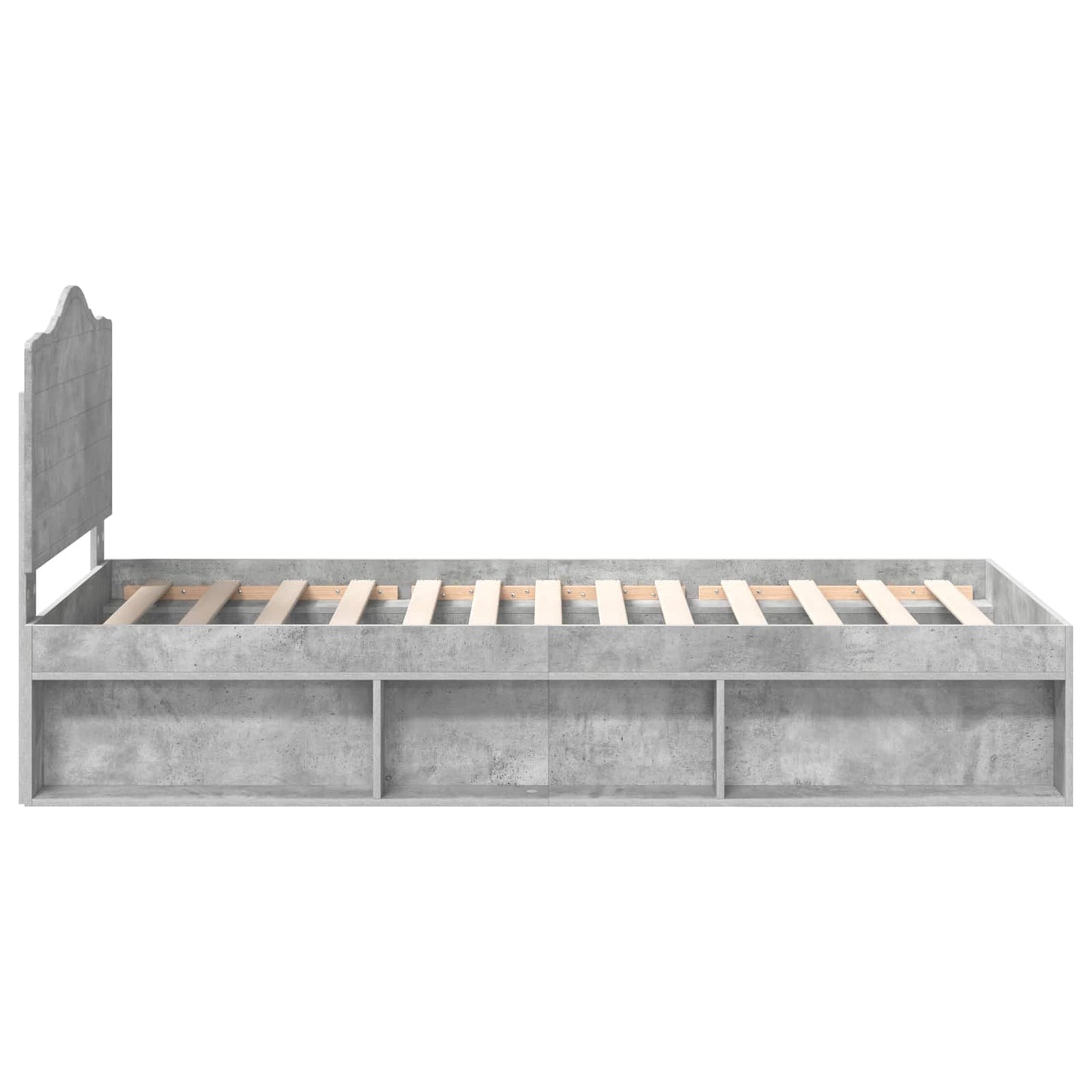 vidaXL Bed Frame Concerte Grey 75 x 190 cm Solid Pine Wood