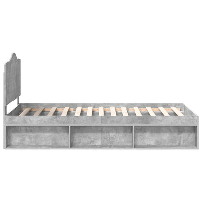 vidaXL Bed Frame Concerte Grey 75 x 190 cm Solid Pine Wood