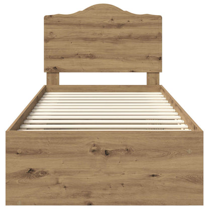 vidaXL Bed Frame Artisian Oak 75 x 190 cm Solid Pine Wood