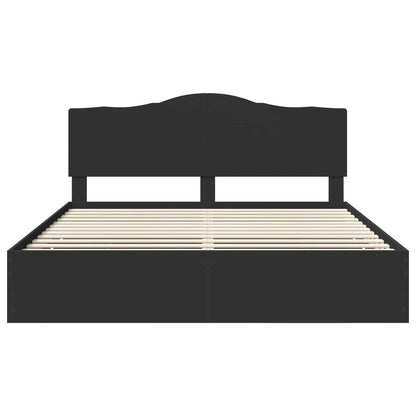 vidaXL Bed Frame with Drawer Black 200 x 200 cm Engineer Wood