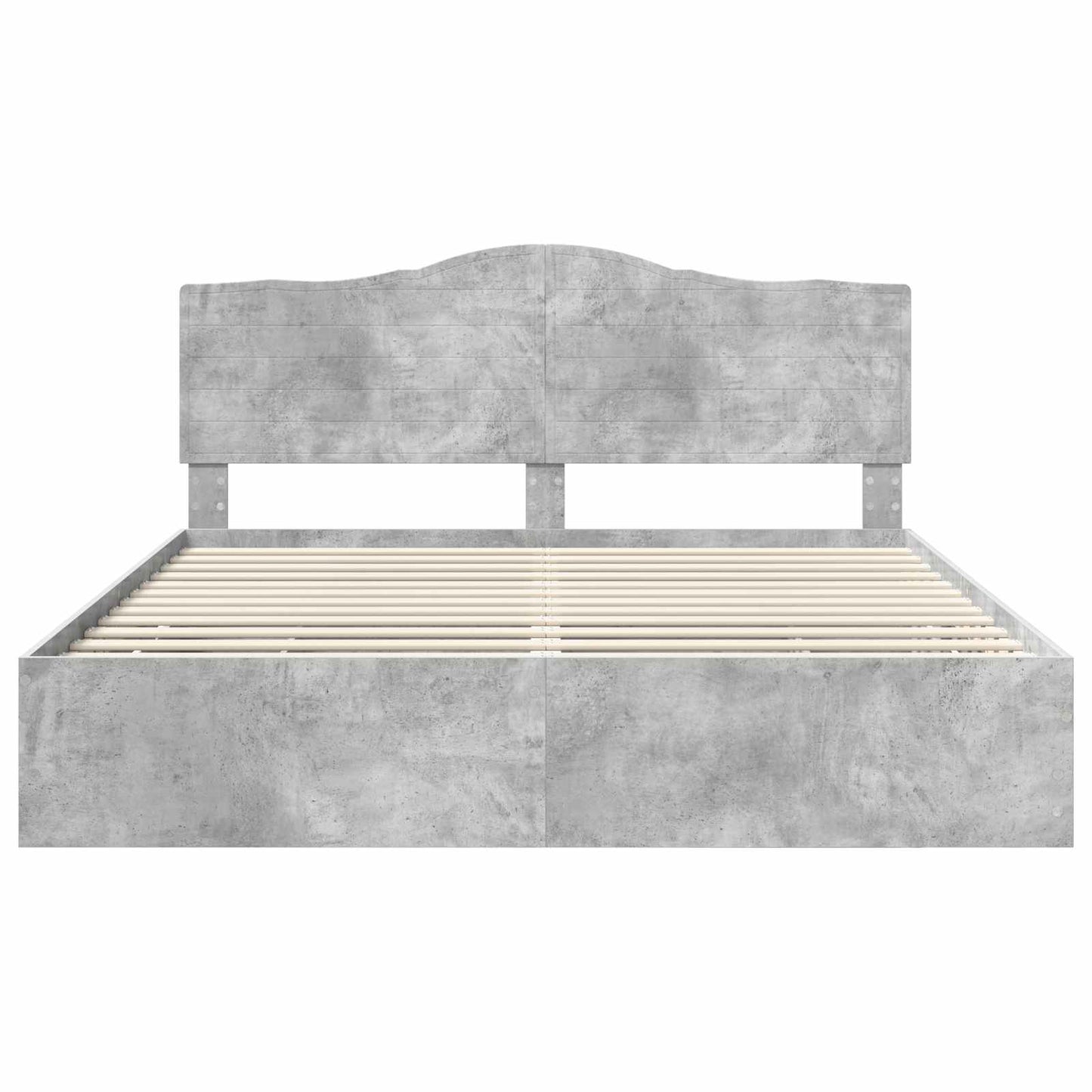 vidaXL Bed Frame with Drawer Concrete Grey 200 x 200 cm Engineer Wood