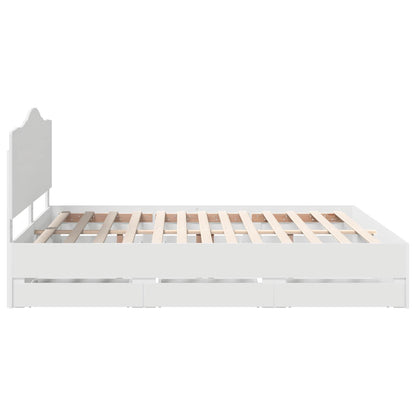 vidaXL Bed Frame with Drawer White 180 x 200 cm Engineer Wood