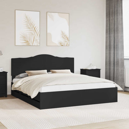 vidaXL Bed Frame with Drawer Black 180 x 200 cm Engineer Wood