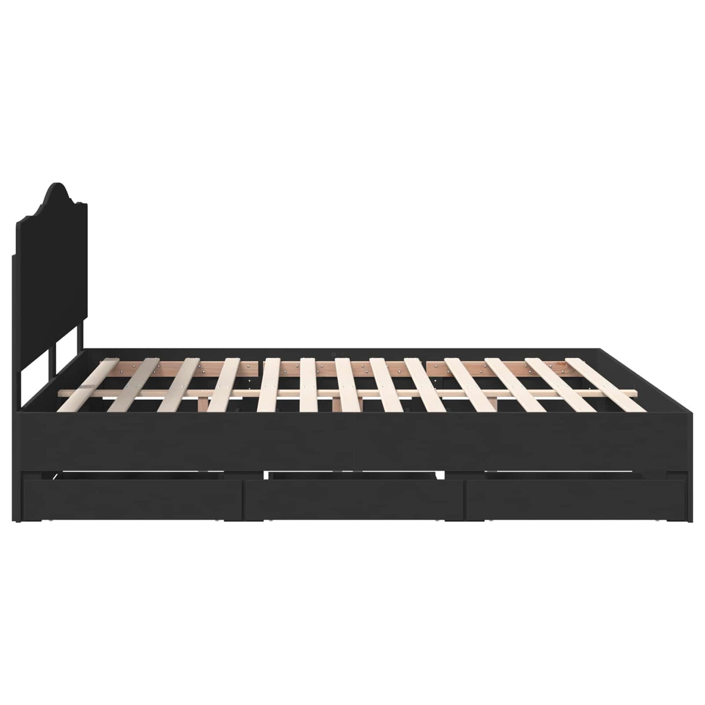 vidaXL Bed Frame with Drawer Black 180 x 200 cm Engineer Wood
