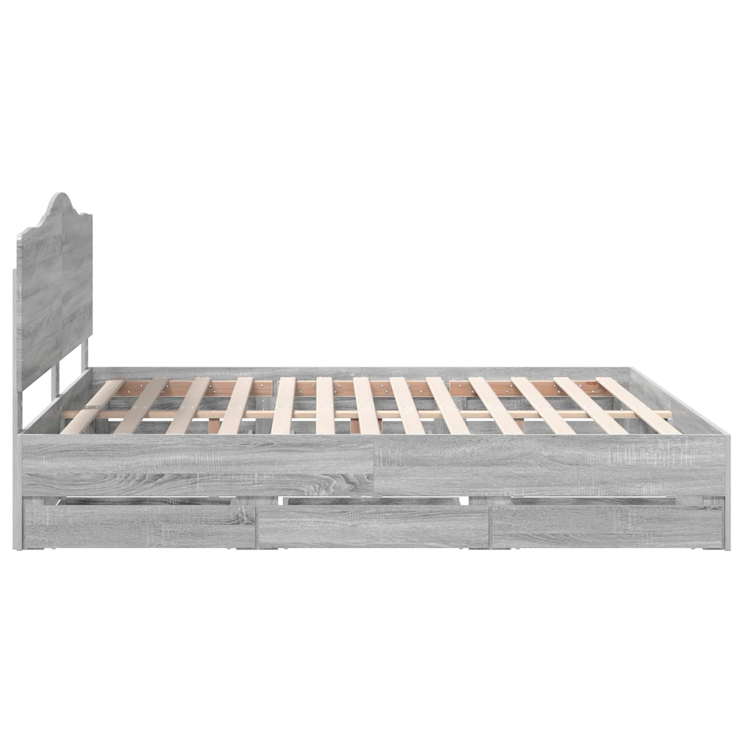 vidaXL Bed Frame with Drawer Grey Sonoma 180 x 200 cm Engineer Wood