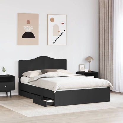 vidaXL Bed Frame with Drawer Black 160 x 200 cm Engineer Wood