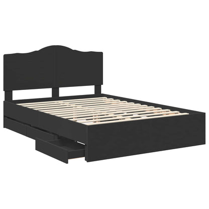 vidaXL Bed Frame with Drawer Black 160 x 200 cm Engineer Wood