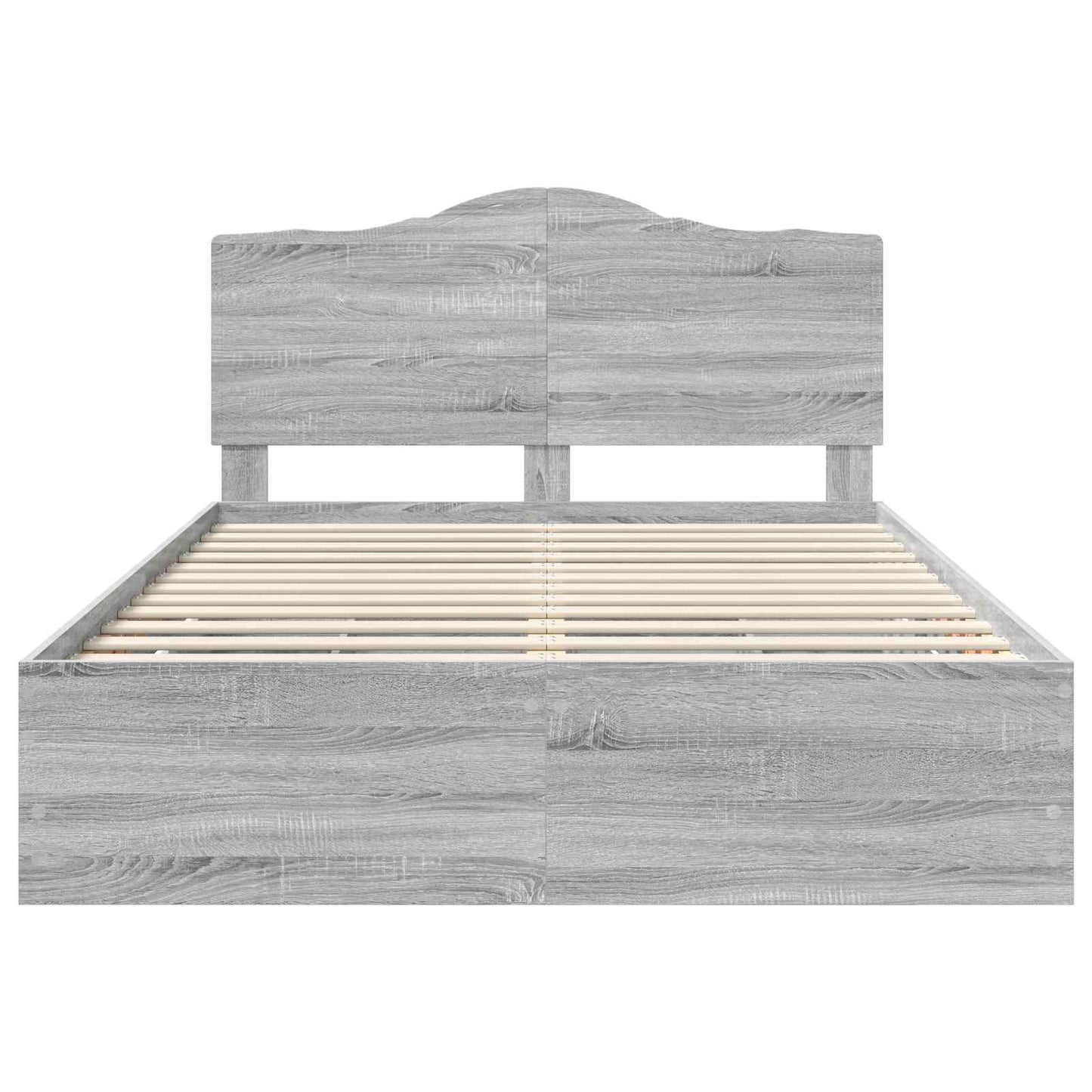 vidaXL Bed Frame with Drawer Grey Sonoma 160 x 200 cm Engineer Wood
