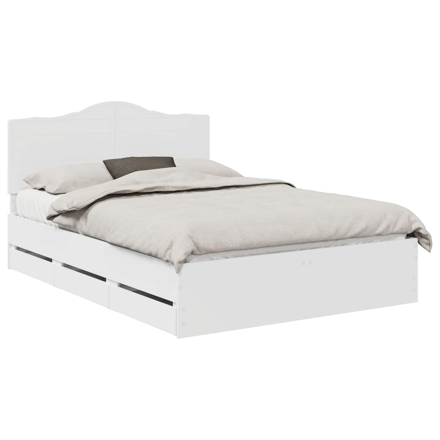 vidaXL Bed Frame with Drawer White 150 x 200 cm Engineer Wood