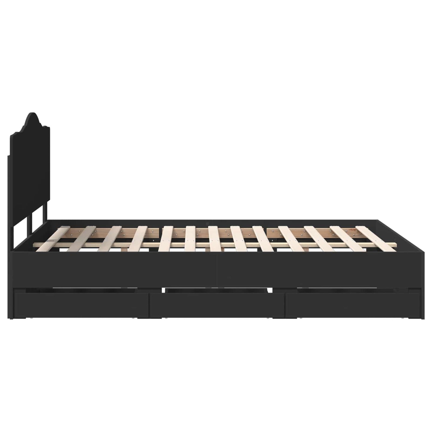 vidaXL Bed Frame with Drawer Black 150 x 200 cm Engineer Wood