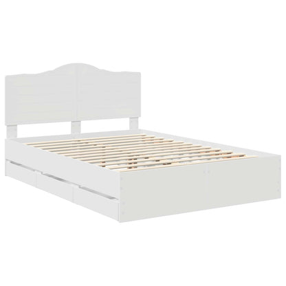 vidaXL Bed Frame with Drawer White 140 x 190 cm Engineer Wood