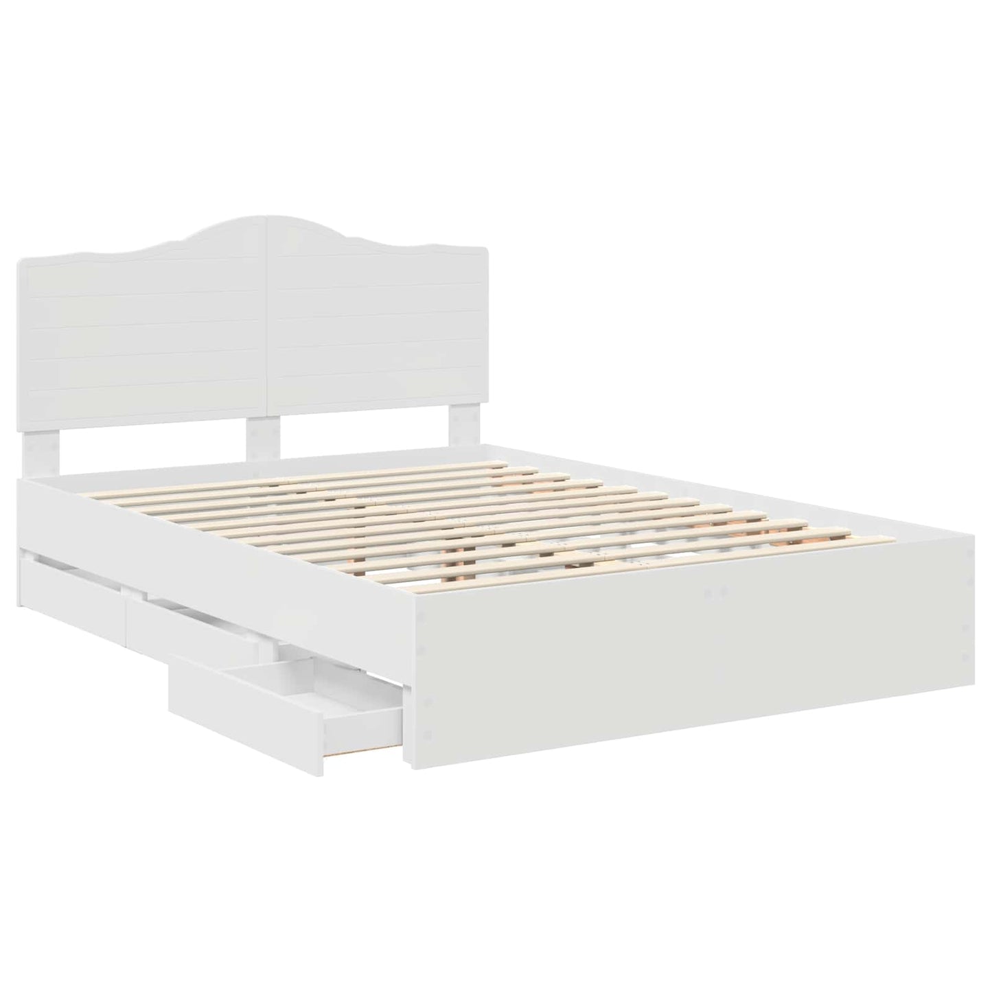 vidaXL Bed Frame with Drawer White 140 x 190 cm Engineer Wood