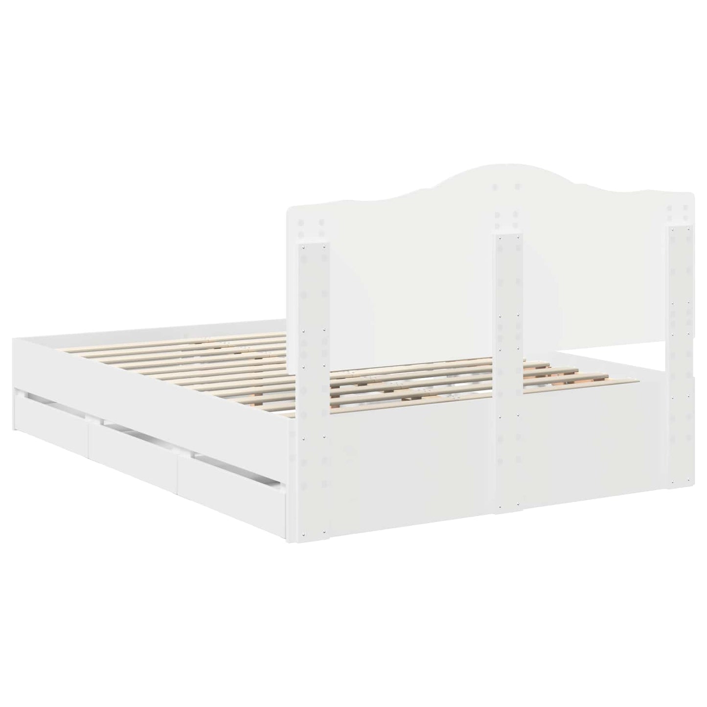 vidaXL Bed Frame with Drawer White 140 x 190 cm Engineer Wood