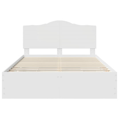 vidaXL Bed Frame with Drawer White 140 x 190 cm Engineer Wood