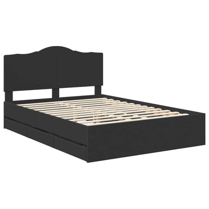 vidaXL Bed Frame with Drawer Black 140 x 190 cm Engineer Wood