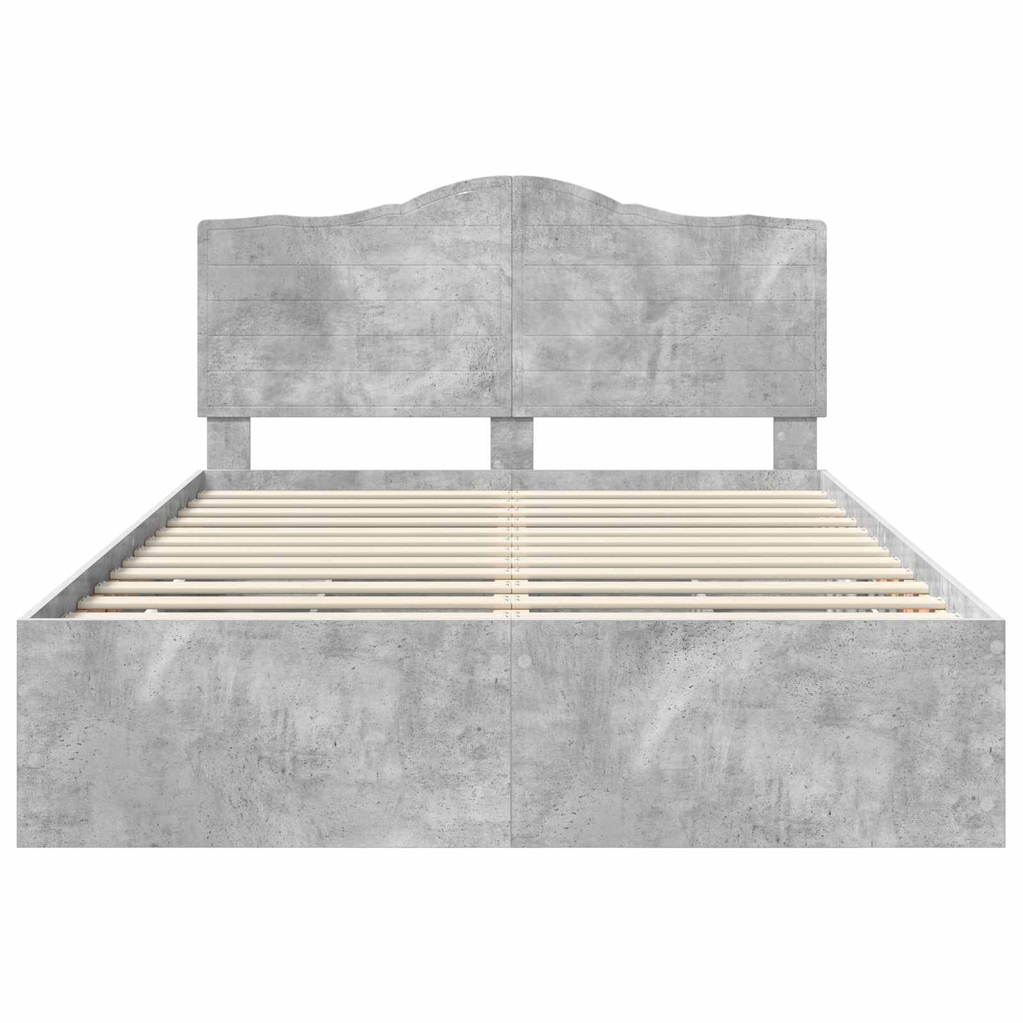 vidaXL Bed Frame with Drawer Concrete Grey 140 x 190 cm Engineer Wood