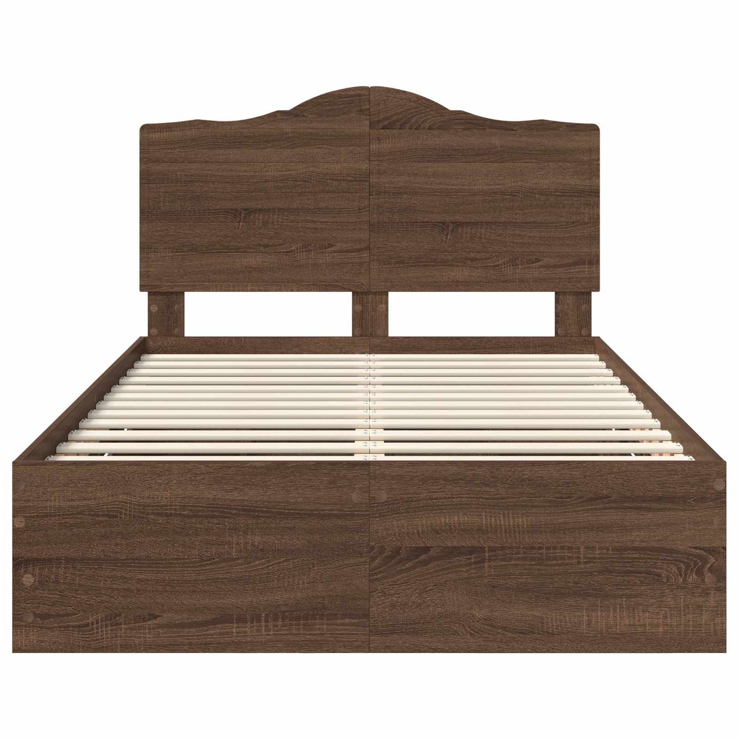 vidaXL Bed Frame with Drawer Brown Oak 135 x 190 cm Engineer Wood