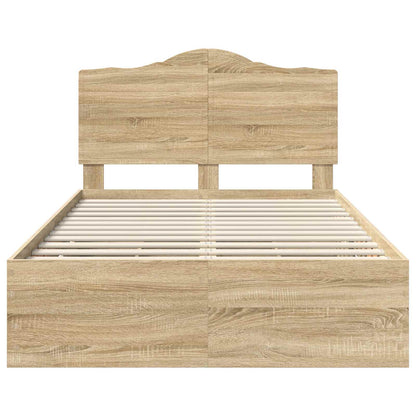 vidaXL Bed Frame with Drawer Sonoma Oak 120 x 200 cm Engineer Wood